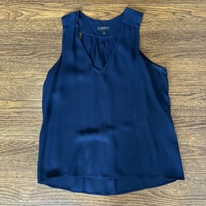 JCrew Navy V Neck Blouse Size 4